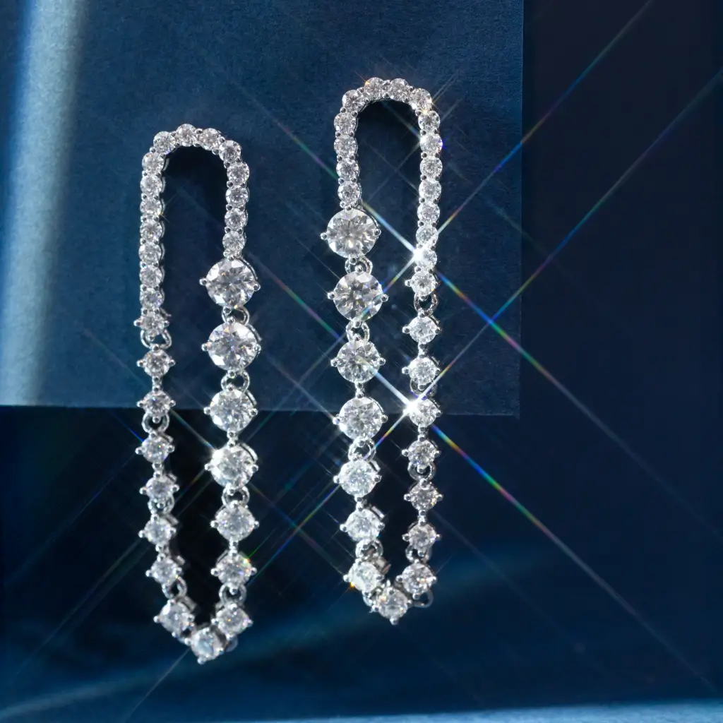 Mix de pulseiras de prata cravejada com moissanites