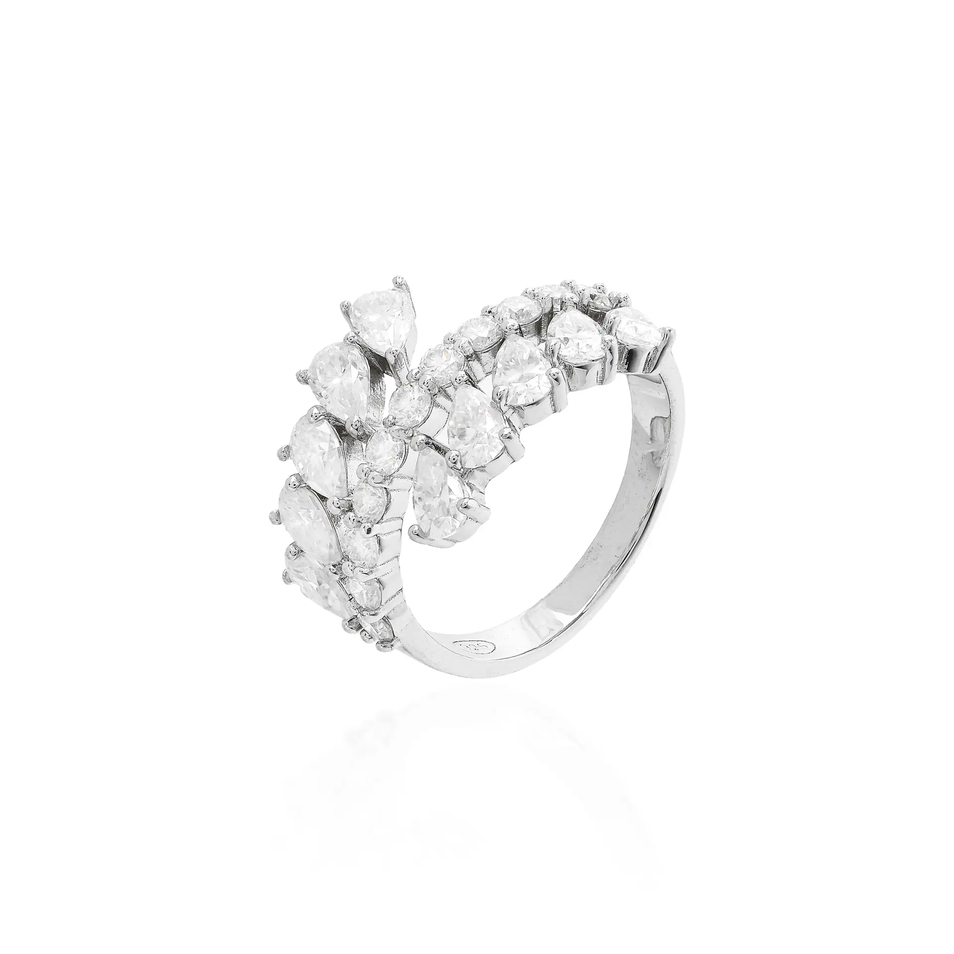 ANEL CRAVEJADO PRATA 925 RÓDIO MOISSANITE