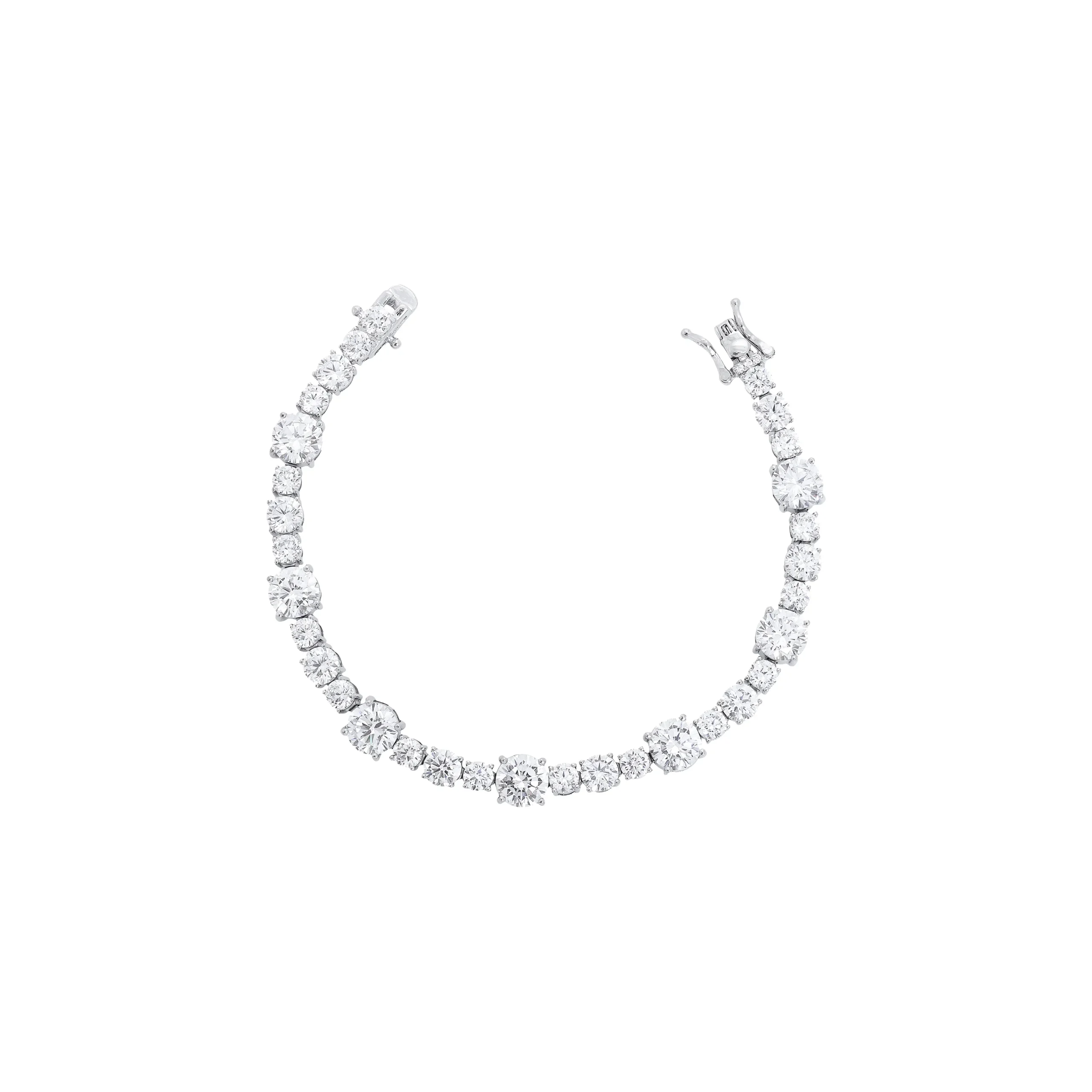 PULSEIRA RIVIERA 7 MM PRATA 925 RÓDIO CRISTAL ZIRCÔNIA BRANCA