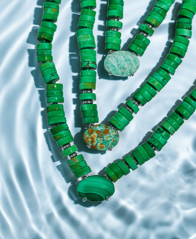 coleção tidal - colares de pedras naturais